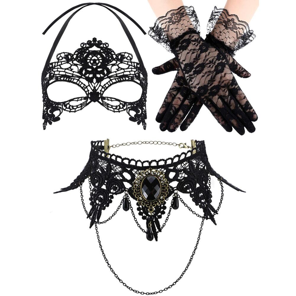 7681 Halloween Masquerade Costume Set For Women, Lace